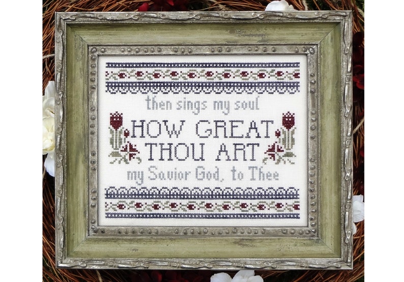 How Great Thou Art Hymn Cross Stitch Pattern My Big Toe Designs PDF Instant Digital Download image 1