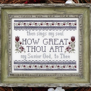 How Great Thou Art Hymn Cross Stitch Pattern My Big Toe Designs PDF Instant Digital Download image 2