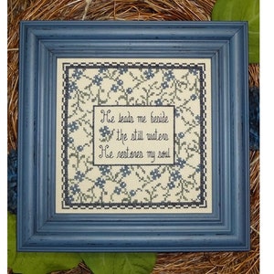 Still Waters Psalm 23:2-3 Bible Christian Cross Stitch Pattern My Big Toe Designs ~ PDF Instant Digital Download