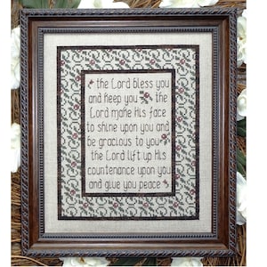 The Lord Bless You Numbers 6:24-26 Bible Christian Cross Stitch Pattern My Big Toe Designs ~ PDF Instant Digital Download