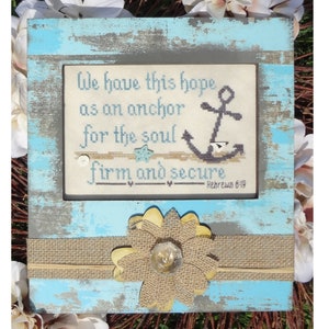 An Anchor for the Soul ~ Hebrews 6:19 Ocean Beach Bible Christian Cross Stitch Pattern My Big Toe Designs ~ PDF Instant Digital Download