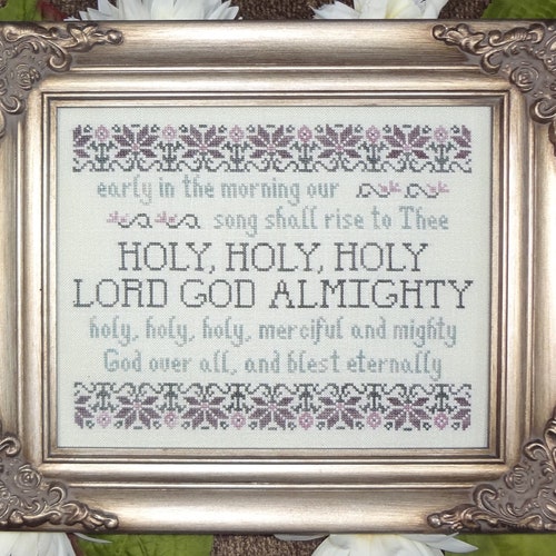 Holy Holy Holy Christian Hymn Cross Stitch Pattern My Big Etsy