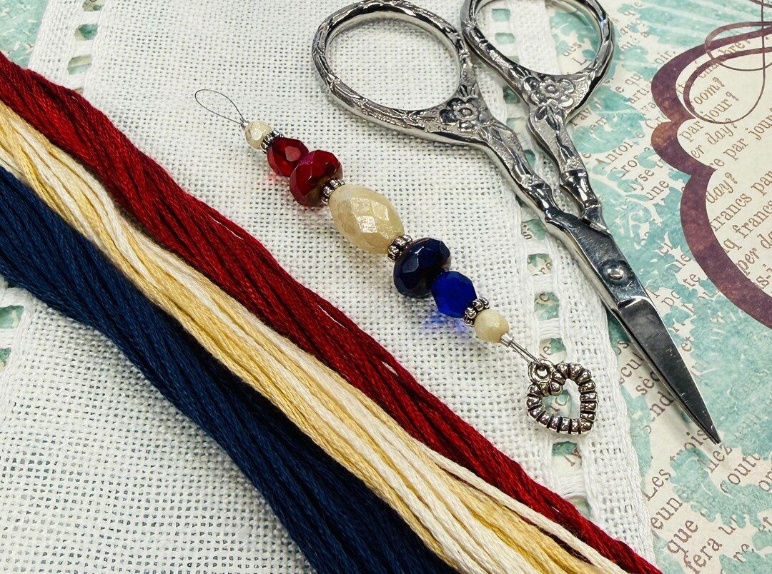 Americana Beaded Needle Threader ~ Red, White, Blue ~ Needlework ...