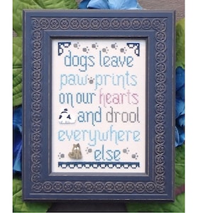 Dogs Leave Paw Prints ~ Funny Cross Stitch Pattern ~ My Big Toe Designs ~ PDF Download