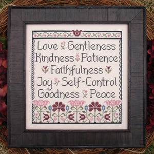 Fruit of the Spirit Galatians 5:22-23 Bible Christian Cross Stitch Pattern My Big Toe Designs ~ PDF Instant Digital Download