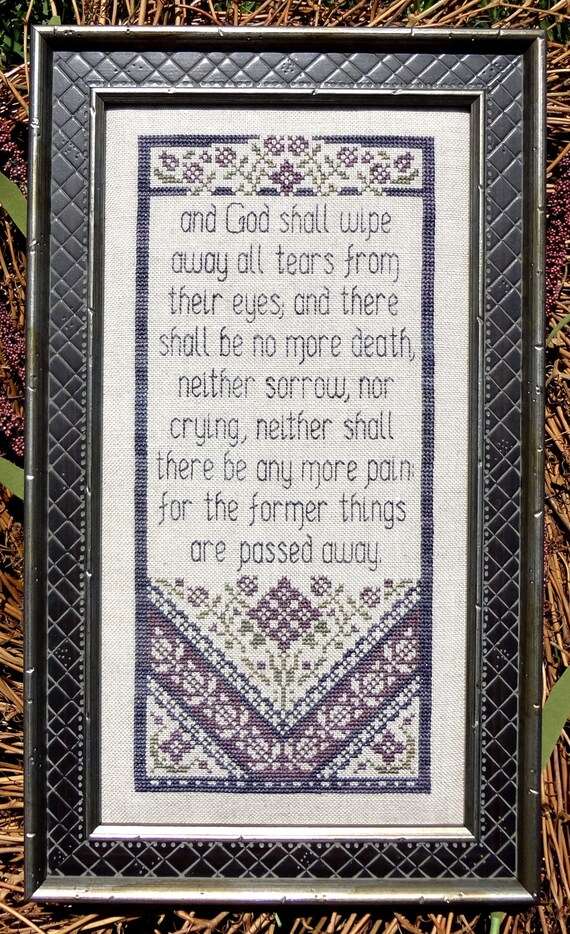 Revelation - Revelation 21:4 Bible Christian Cross Stitch Pattern