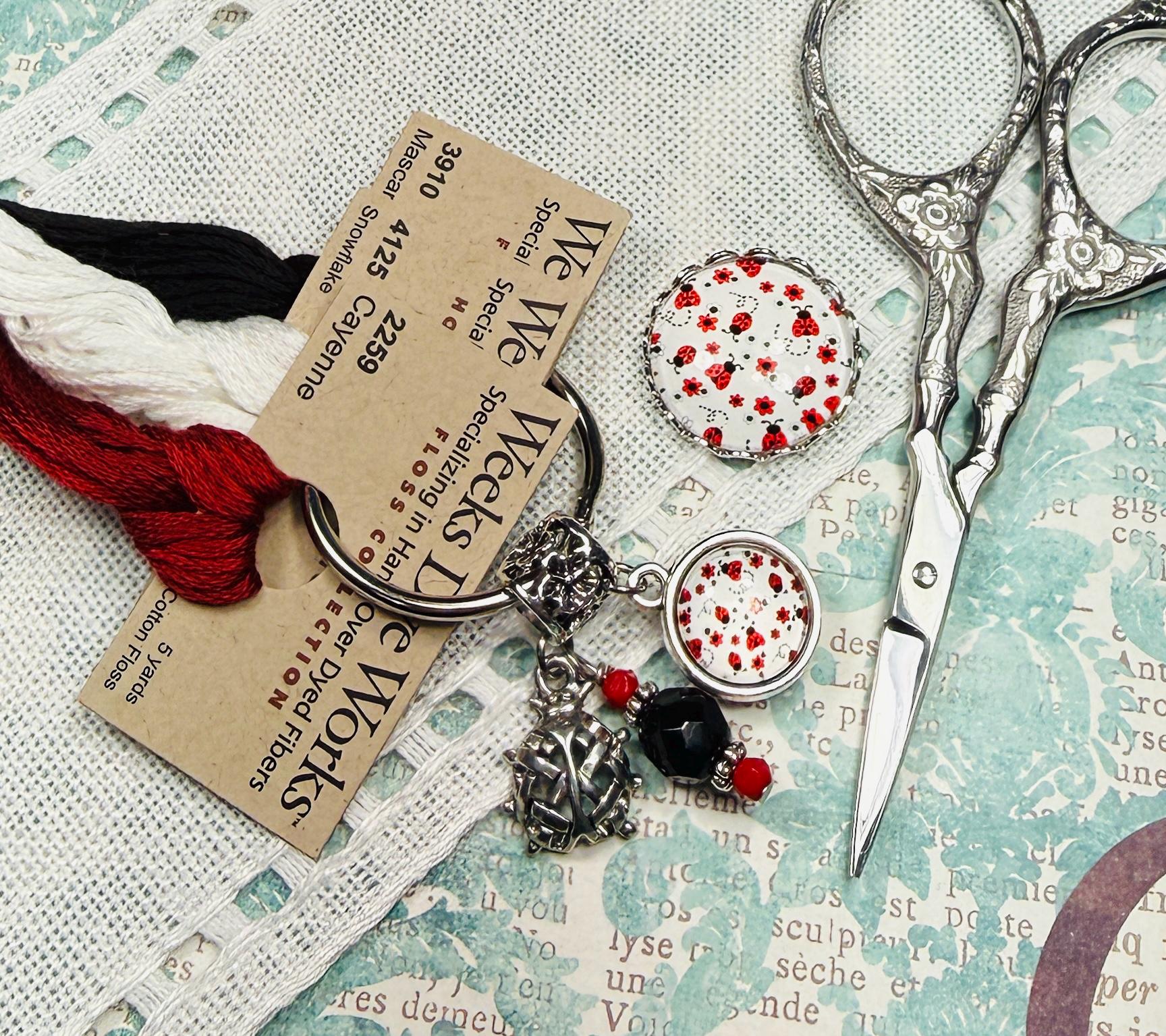 Ladybug Threading Card Summer Ladybug ~ Thread Keep & Needle Minder ~ Red, Black, White ...