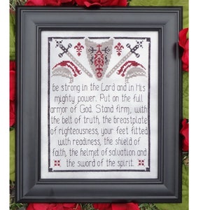 Armor of God Ephesians 6:10-17 Bible Christian Cross Stitch Pattern My Big Toe Designs