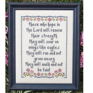 Hope in the Lord Isaiah 40:31 Bible Christian Cross Stitch Pattern My Big Toe Designs ~ PDF Instant Digital Download