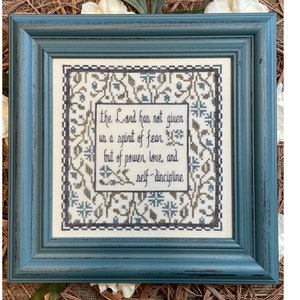 The Spirit Given ~ 2 Timothy 1:7 Bible Christian Cross Stitch Pattern My Big Toe Designs ~ Mercy, Love ~ PDF Instant Download