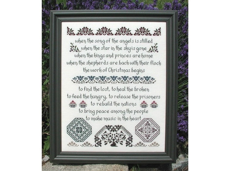 The Work of Christmas Cross Stitch Pattern My Big Toe Designs