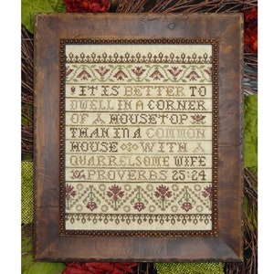 Mejor vivir ~ Proverbios 25:24 ~ Patrón bíblico divertido para punto de cruz ~ Descarga instantánea en PDF