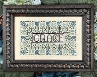 Grace ~ Inspirational Cross Stitch Pattern ~ My Big Toe Designs ~ PDF Instant Digital Download