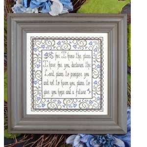 Hope and a Future Jeremiah 29:11 Bible Christian Cross Stitch Pattern My Big Toe Designs ~ PDF Instant Digital Download