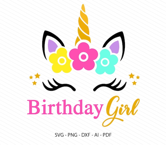 Download Birthday unicorn svg birthday girl unicorn svg unicorn face | Etsy
