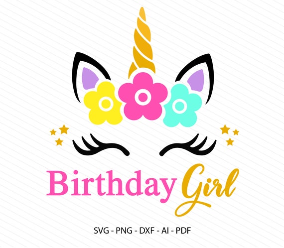 Download Birthday unicorn svg birthday girl unicorn svg unicorn face | Etsy