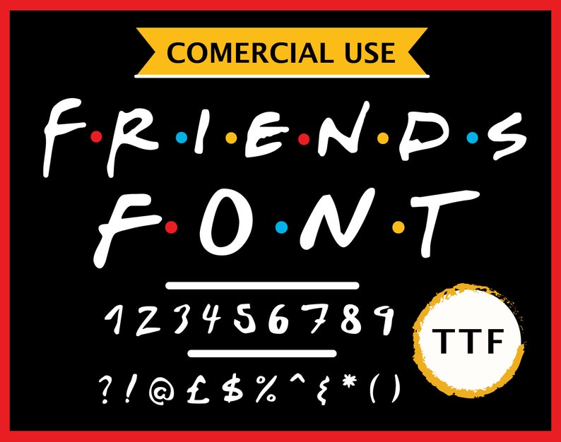 Download Friends Font SVG TTF Friends TV Show Inspired Logo Font | Etsy