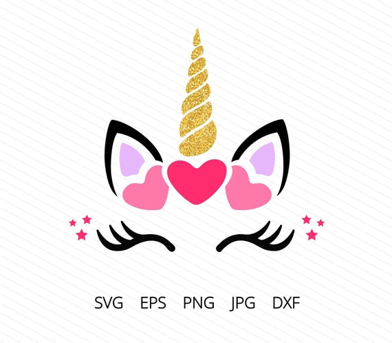 Download Unicorn face svg unicorn eyelashes svg Heart svg Valentine ...