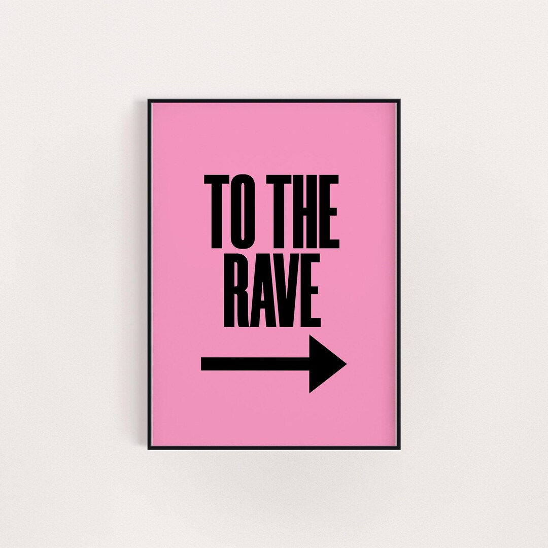 To the Rave Checkerboard Arrow Music Poster Print, Birthday Gift for ...