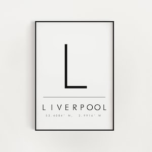 Liverpool print poster co ordinates Print, quote print, typography print, fashion print, Liverpool Gift, Liverpool gift, Housewarming Gift