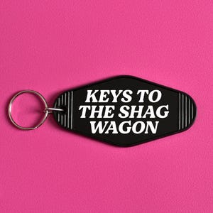 Keys to the shag wagon motel keyring, keychain, goth alternative gift