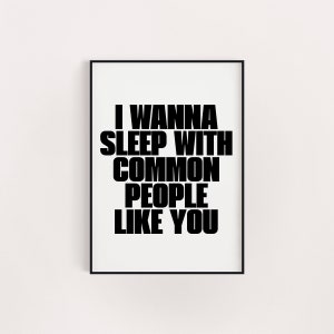 Common people poster print, birthday gift for her, A5 8x10 A4 A3, wall art retro groovy, music lyric poster print