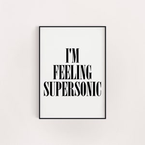 Supersonic poster print, birthday gift for her, A5 8x10 A4 A3, wall art retro, music lyric poster print