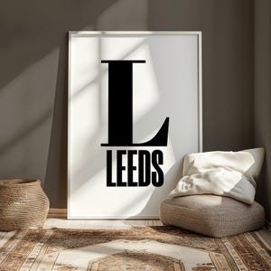 Leeds Monogram Art Print, UK Made Location Poster