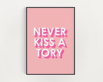 Póster rosa &quot;Nunca beses a un conservador&quot;, impresión feminista, regalo de cumpleaños para el hogar, impresión con cita conservadora, feminismo, activismo, regalo de Navidad