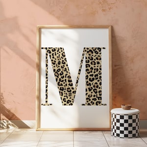 Leopard Initial Print: Personalisiertes Namensposter
