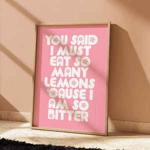 Foundations Lyric Poster: 'Lemons' Quote Print