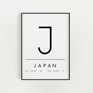 Japan poster print, co ordinates, Japan quote print, typography print, Japan Gift, new home, Housewarming Gift