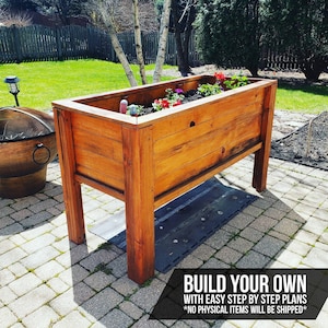 Plannen plantenbak / Verhoogde plantenbak / Houten plantenbak / Plantenbak voor buiten / Tuinbed / Verhoogd cederhouten tuinbed