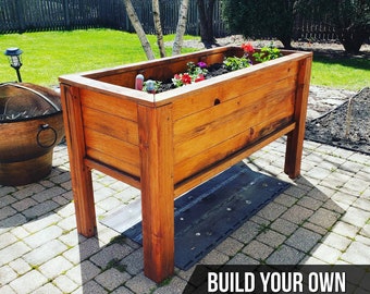 Planter Box Plans / Raised Planter Plan / Wood Planter / Outdoor Planter / Garden Bed / Elevated Cedar Garden Bed