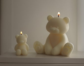 Teddy Bear Candle - Soy Wax Candle - Gift Ideas - Baby shower gift  - Home Decor - Decorative Candle - Sculptural candle - Shape candle -