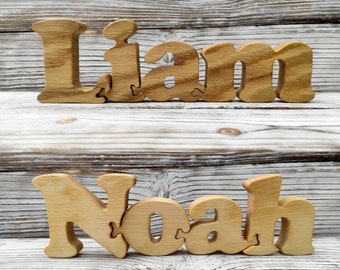 Wooden Letter Puzzle, Personalized Wooden Letters, Wooden Name Puzzle, Custom Name Puzzle, First Birthday Gift