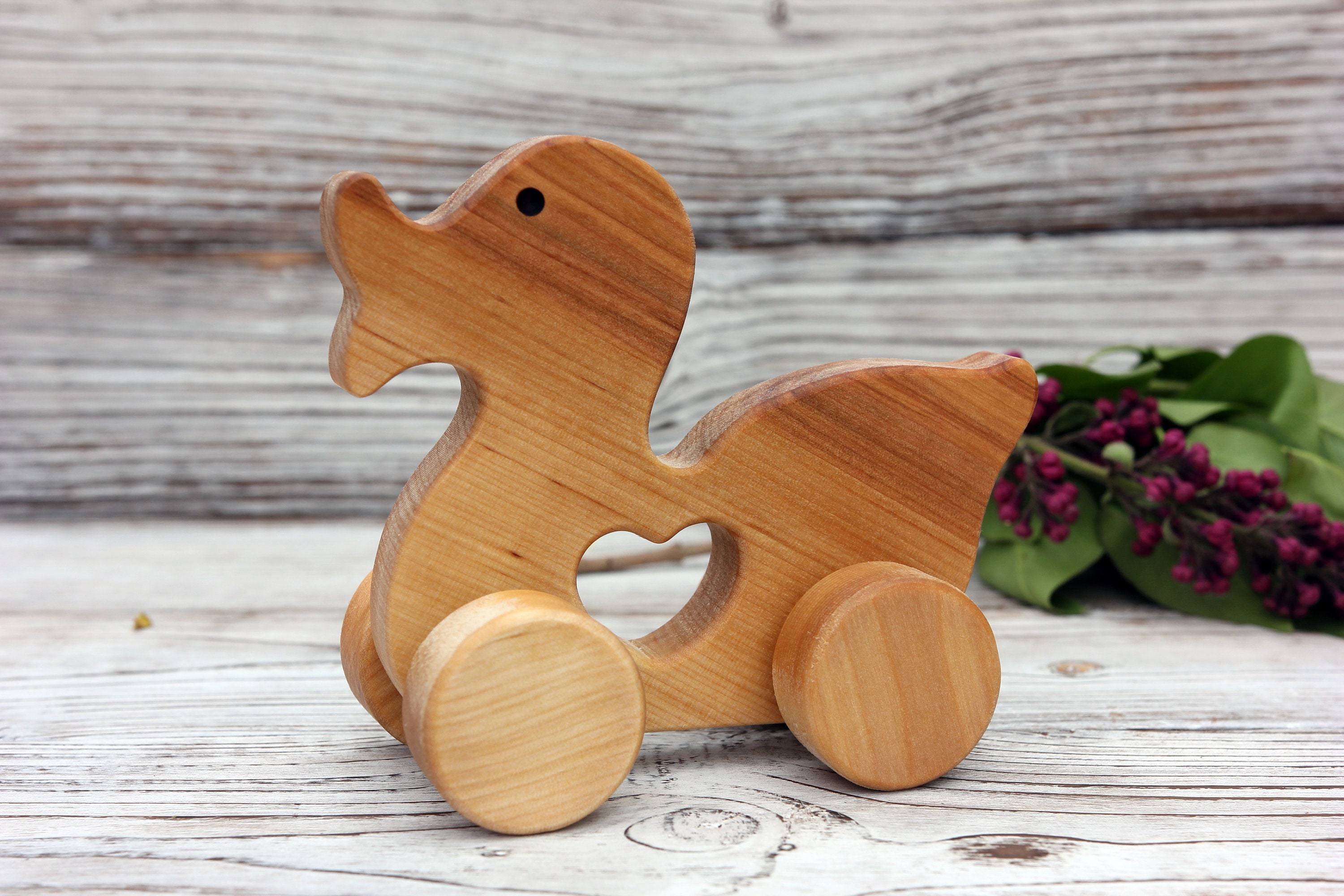 Duck Push Toy. Wooden duck pull toys. Organic Wooden Baby Toy. Etsy