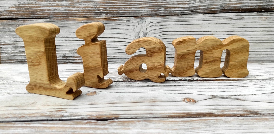 Wooden Letter Puzzle Personalized Wooden Letters Wooden Name | Etsy