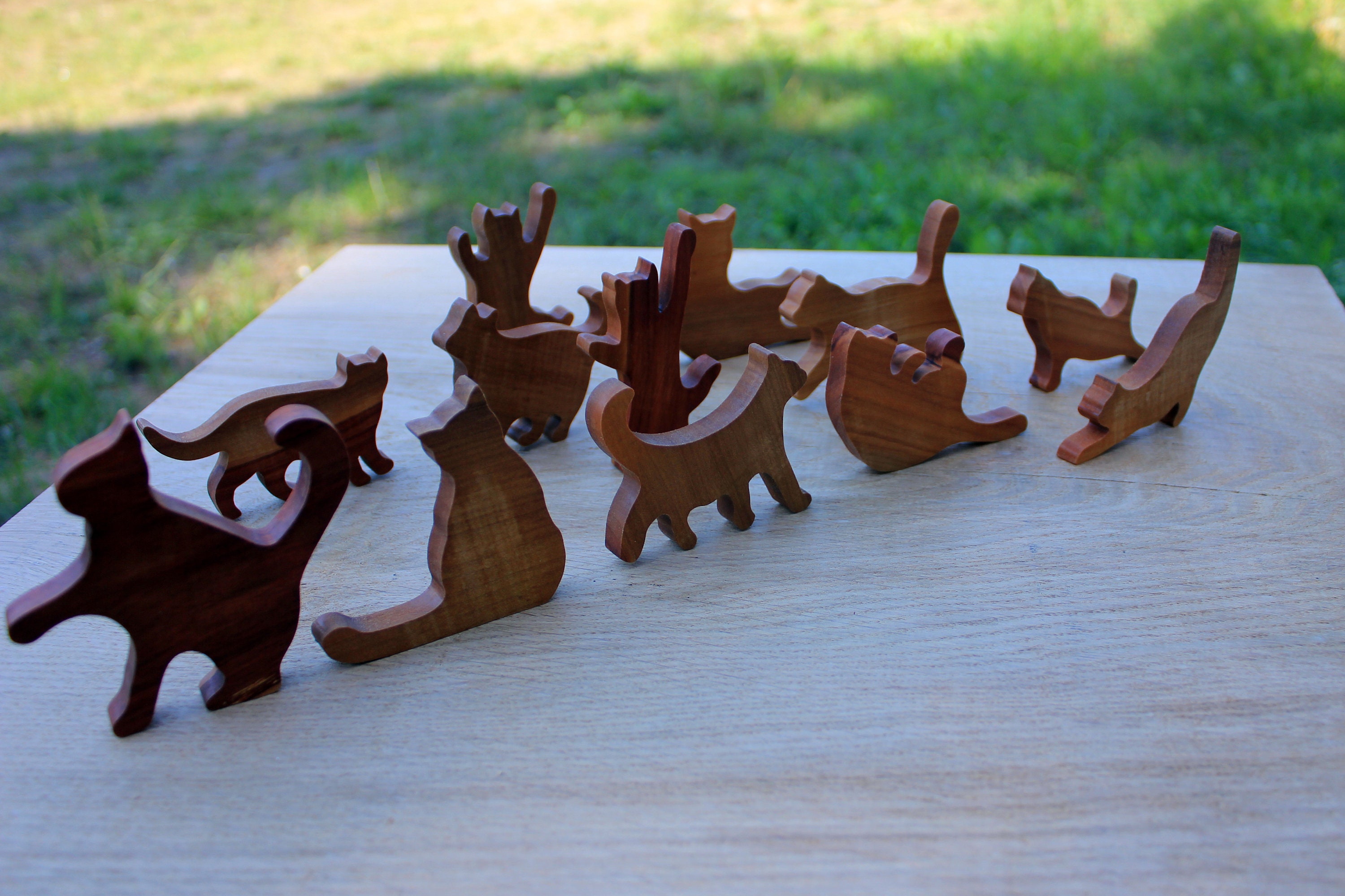 Wooden Cat Stack Wooden Cat Pile Game 12 Pieces in a Set Etsy