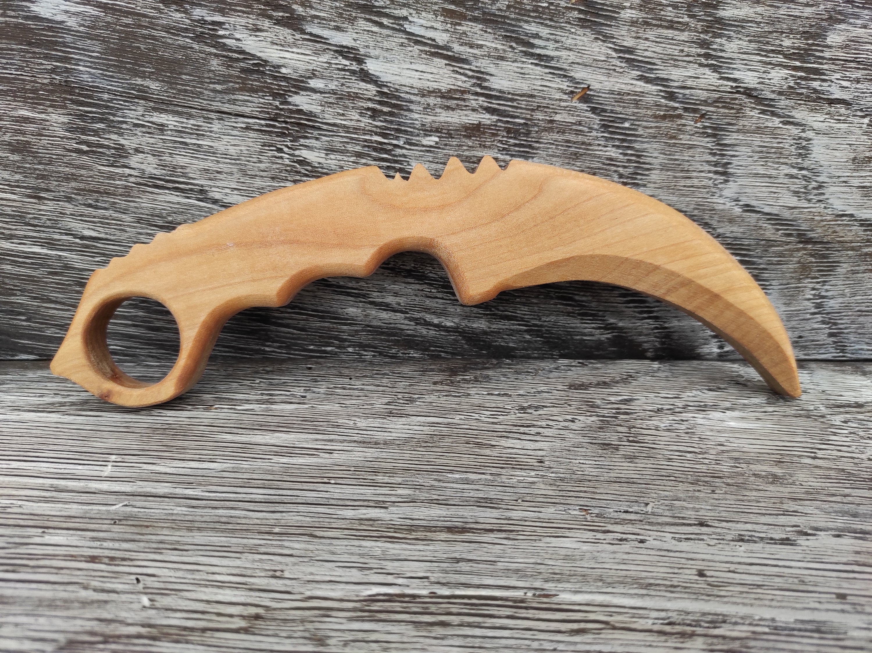 Wooden Karambit Knife Black Kerambit Practice Blade Etsy