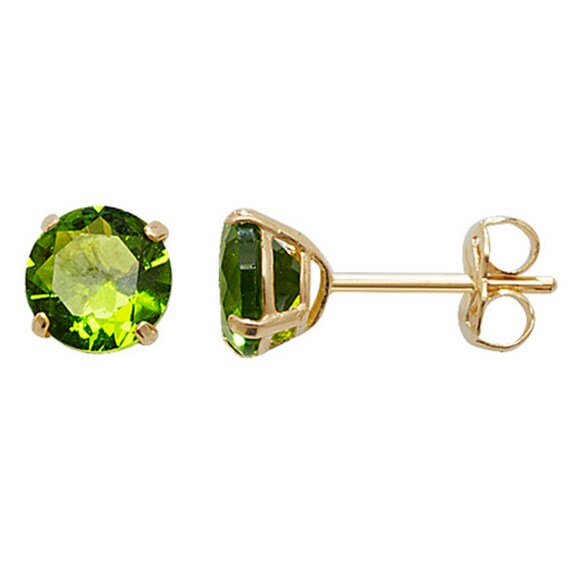 Yellow gold deals birthstone earrings