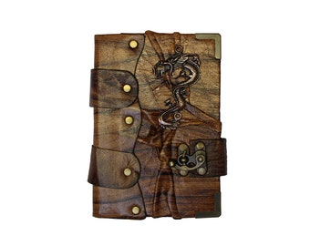 Cuaderno/Diario/Libreta de notas/Diario de dibujo de gran tamaño en piel/Diario de dragón/Regalo unisex de Navidad/Cumpleaños/Día de la Madre