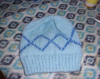 Warm, cozy, hand knit  hat (child size)