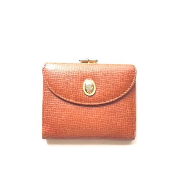 Vintage Christian DIOR Cognac Leather Wallet