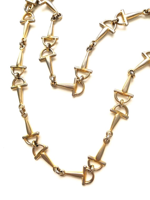 French vintage 1980s CELINE chain necklace in gilt