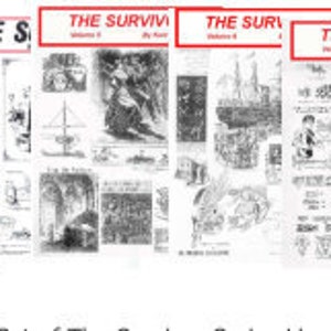 Puede incluir: Una colección de páginas de cómics en blanco y negro con ilustraciones y texto. Las páginas se titulan "The Survivor" y "The Survivalist".