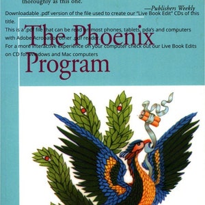 Puede incluir: Una portada de libro con fondo azul y el título "The Phoenix Program" en letras blancas grandes. La portada presenta una ilustración colorida de un fénix con sus alas extendidas, rodeado de hojas verdes. El nombre del autor, "DOUGLAS VALENTINE", está impreso en letras blancas en la parte inferior de la portada.