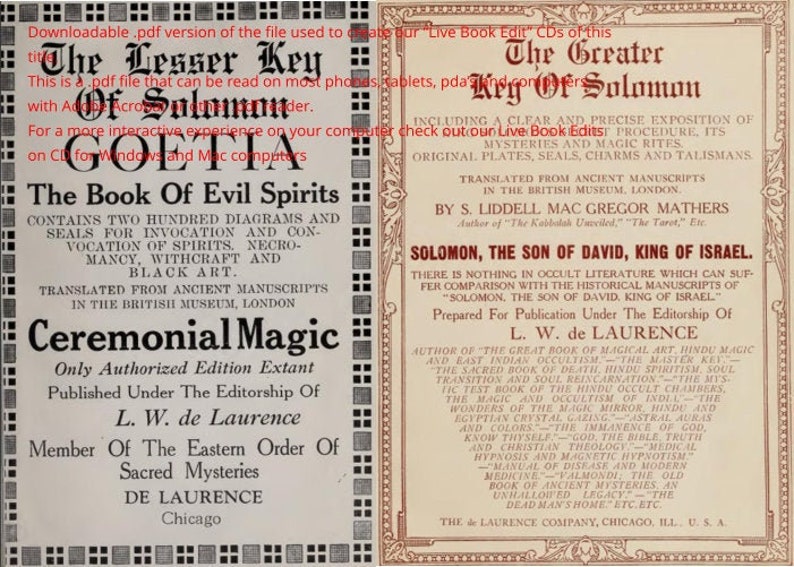 The Lesser and Greater Keys of Solomon (downloadable .pdf) - Etsy