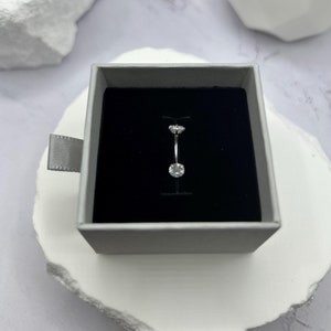Minimalist Cubic Zirconia Belly Ring: 14G Mini Navel Jewelry