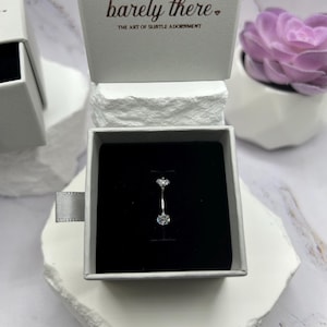 Dainty Crystal Navel Ring: 14G Petite Belly Ring